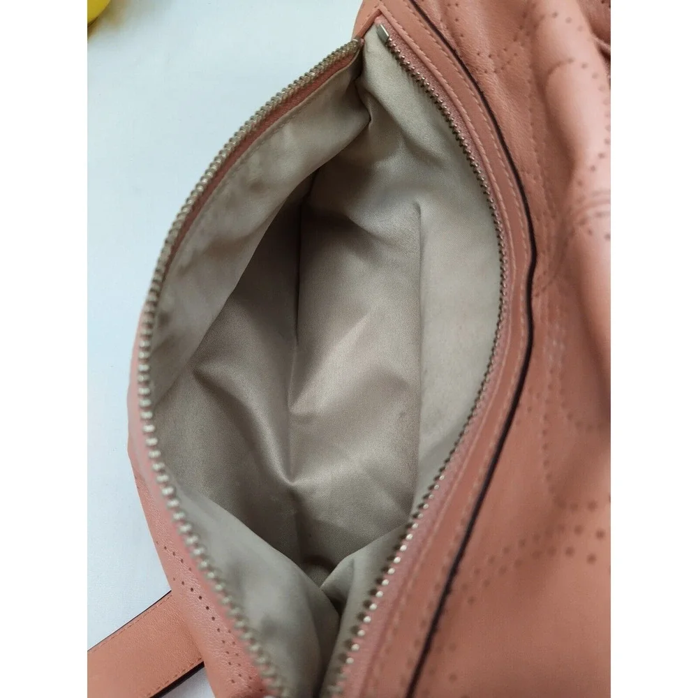 Coach Signature Petal Pink Leather Zipper Closure Crossbody Bag